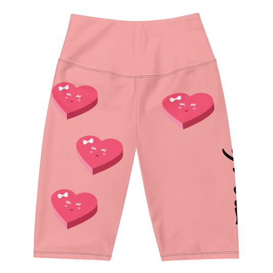 Playful Hearts All Over Print Biker Shorts