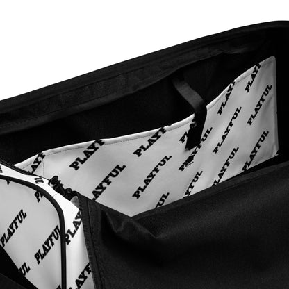 Playful White All Over Print Duffle bag