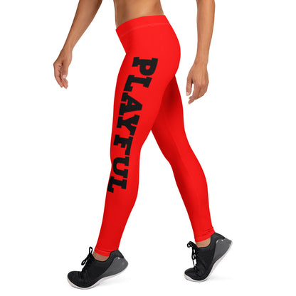 Playful Ladies Red Leggings