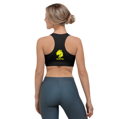 Playful Black w/Yellow Sports bra