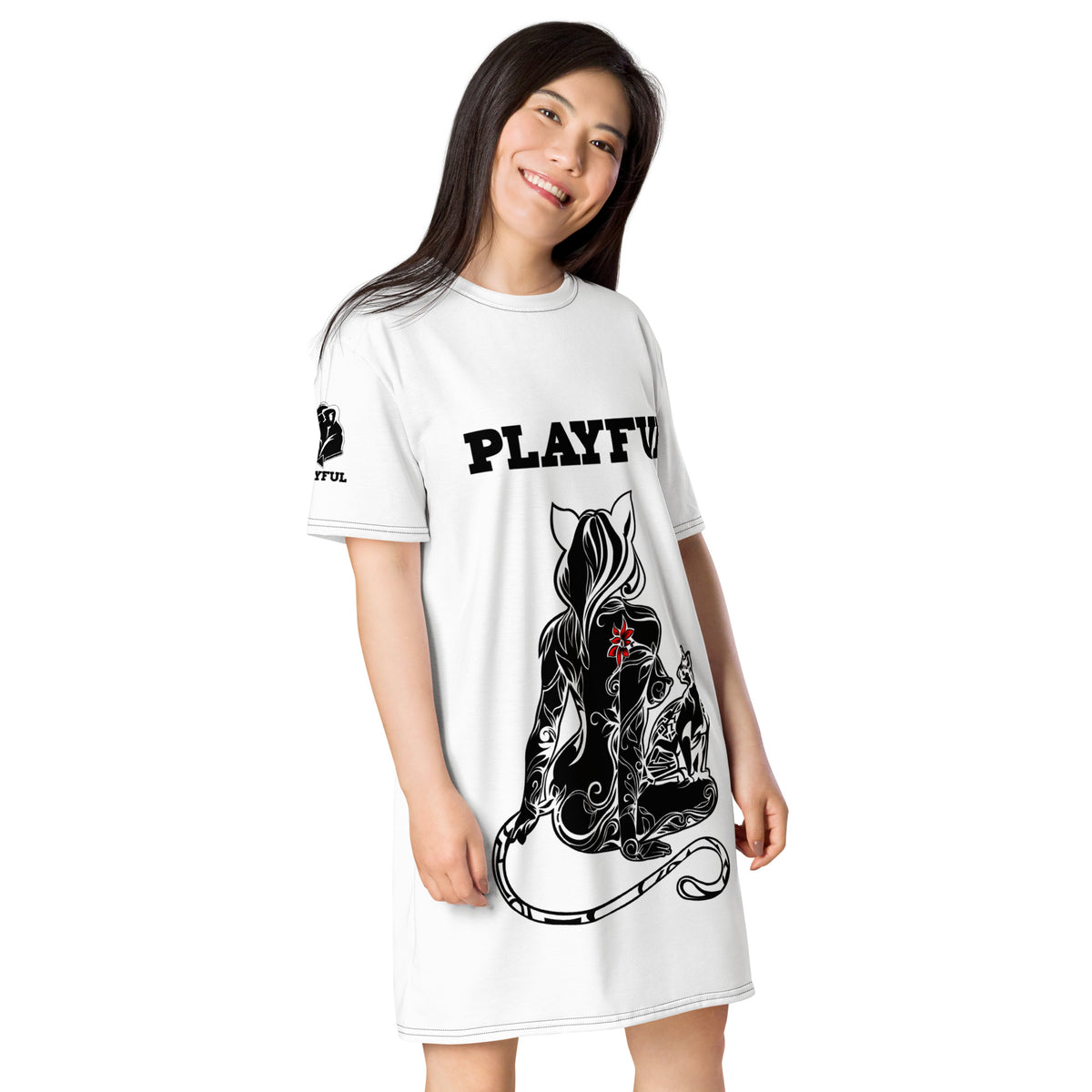 Playful & Frisky Sublimation T-Shirt Dress