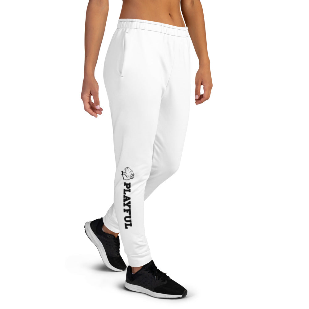 Playful Off White Unisex Joggers