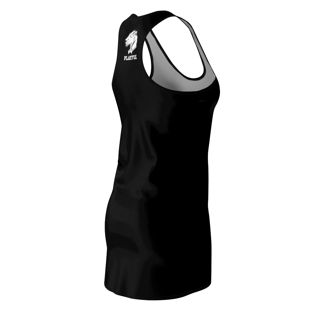 Playful Ladies Black Racerback Dress