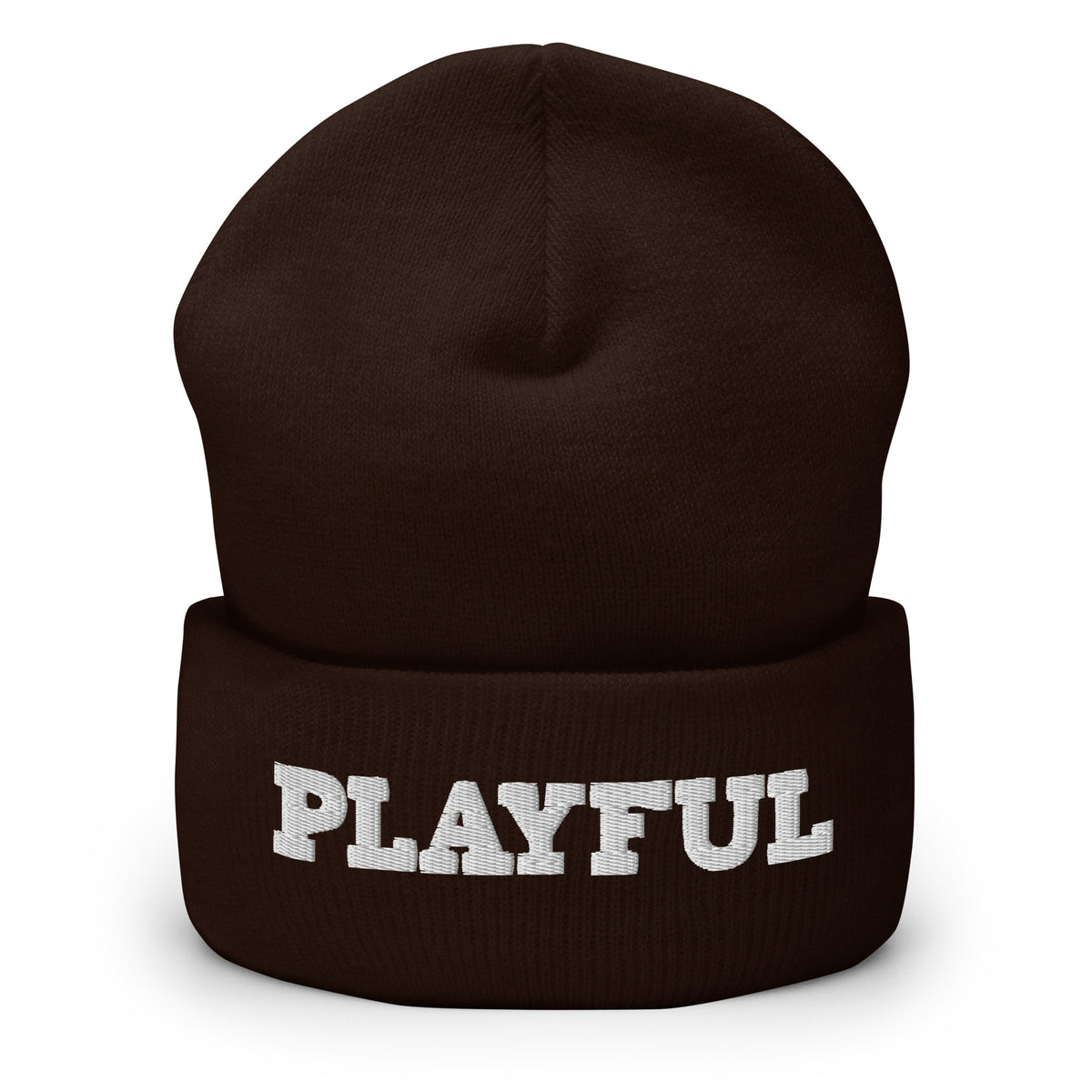 Playful - White Cuffed Beanie