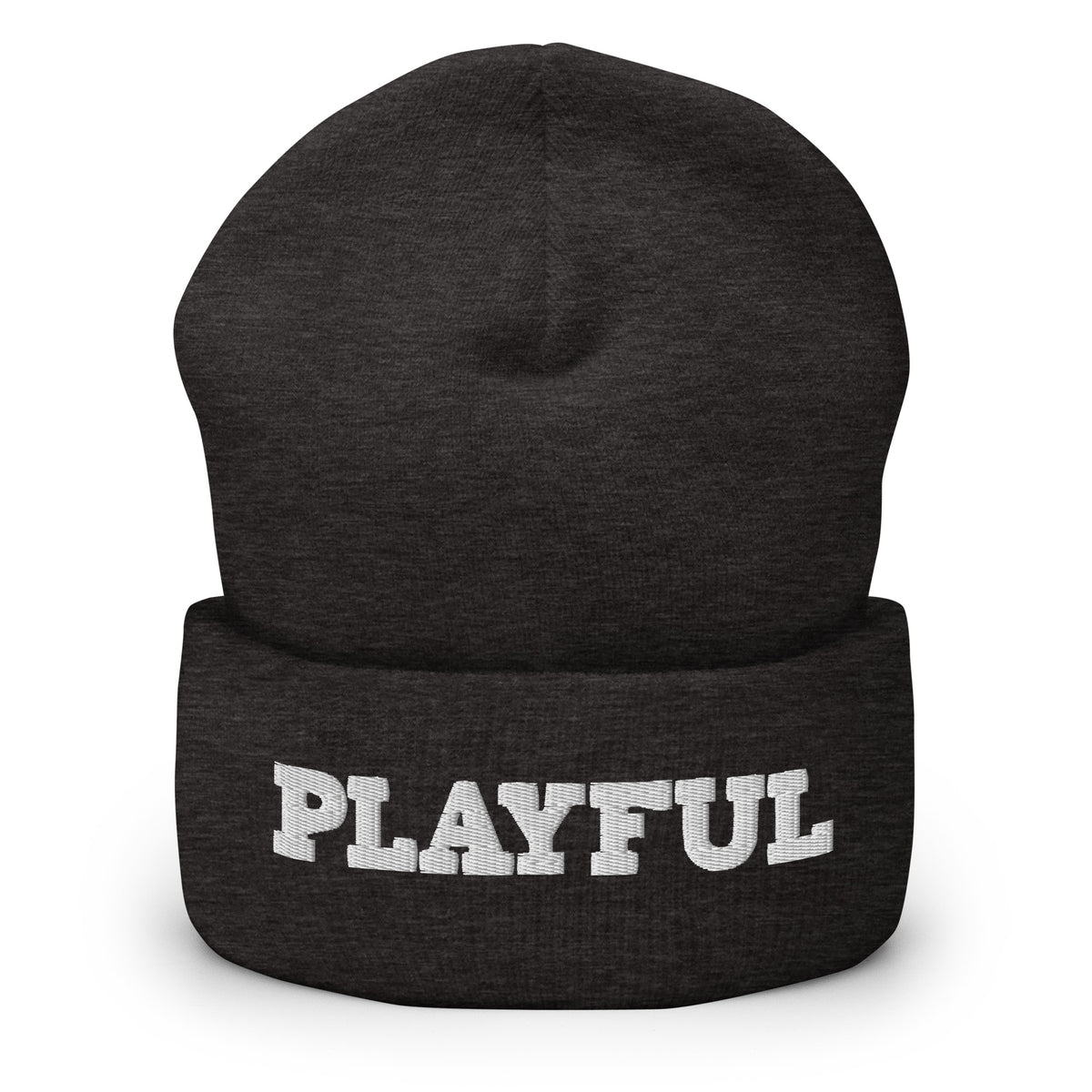 Playful - White Cuffed Beanie
