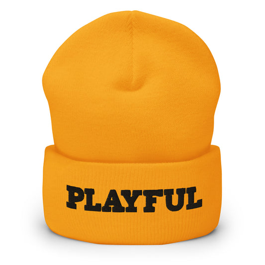 Playful - Black Cuffed Beanie