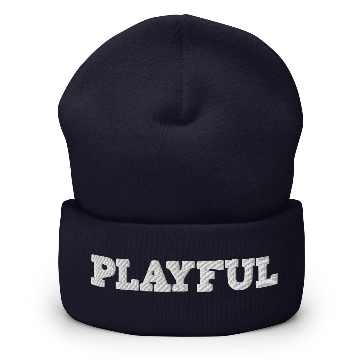 Playful - White Cuffed Beanie