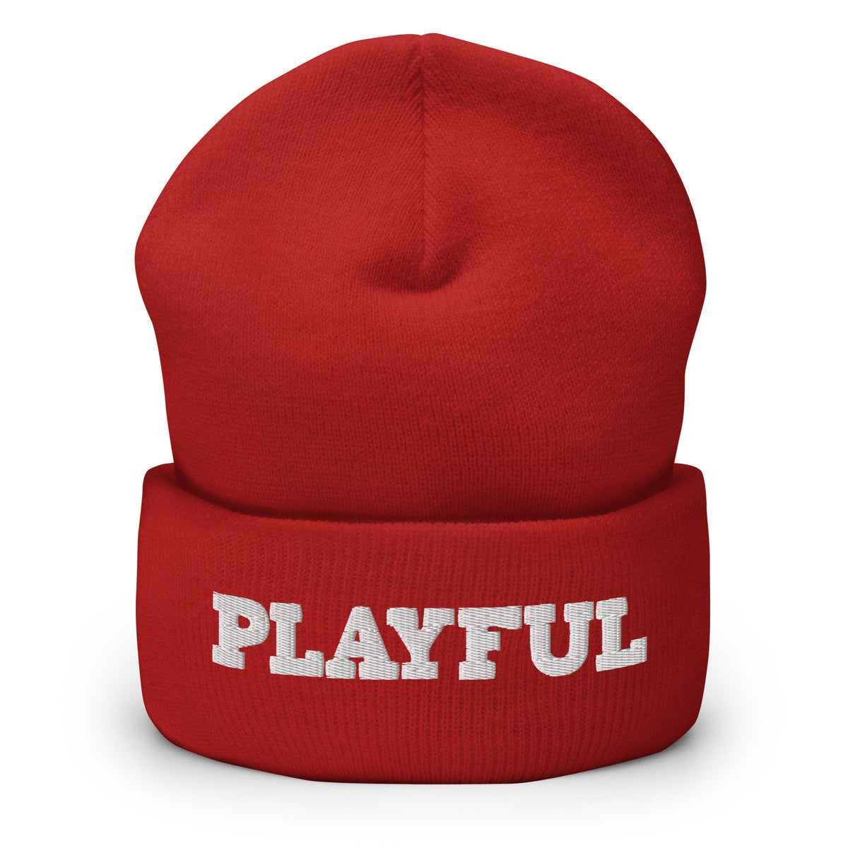 Playful - White Cuffed Beanie