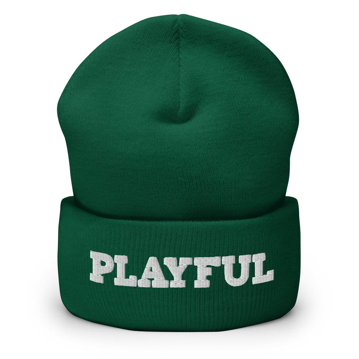 Playful - White Cuffed Beanie