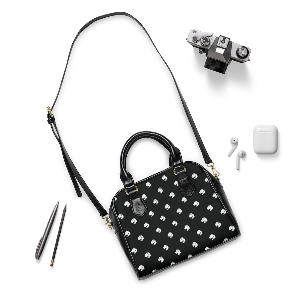 Playful Leather AOP Shoulder Handbag