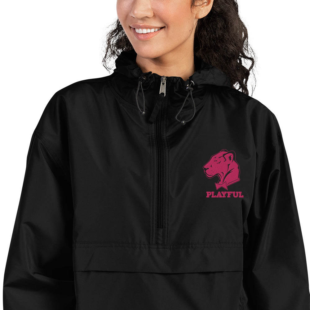 Playful X Champion Pink Logo Embroidered Packable Jacket