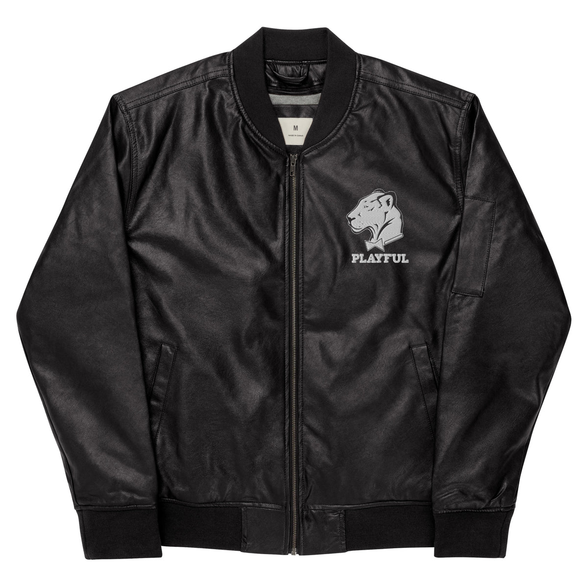 Playful Leather Bomber Jacket