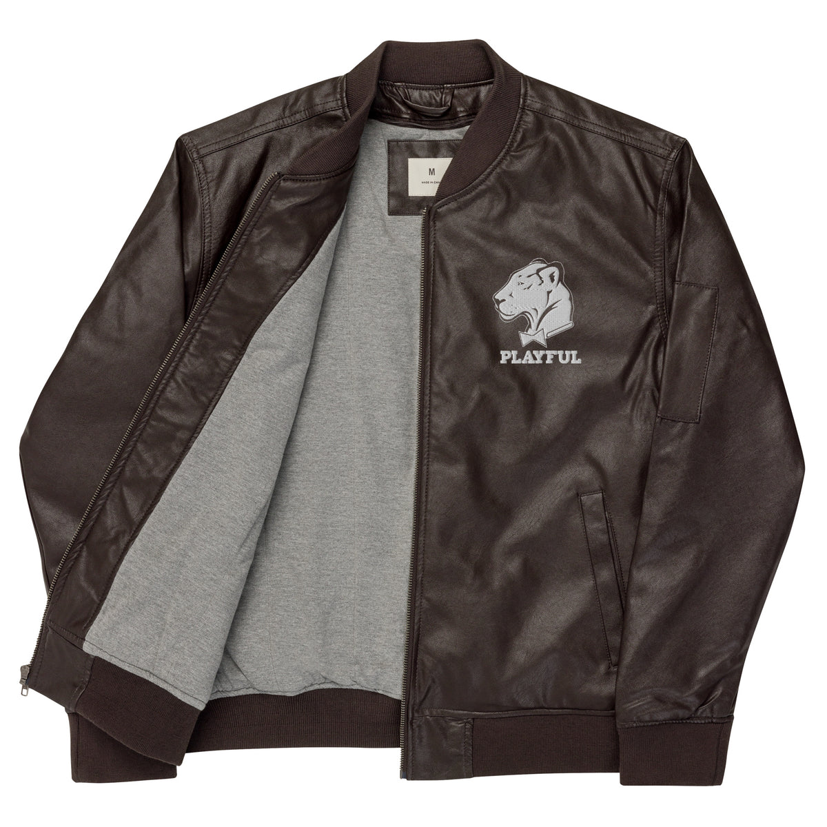 Playful Leather Bomber Jacket