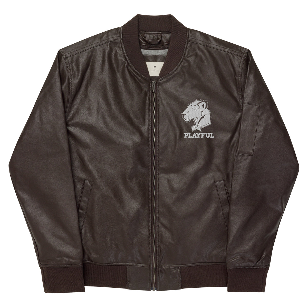 Playful Leather Bomber Jacket