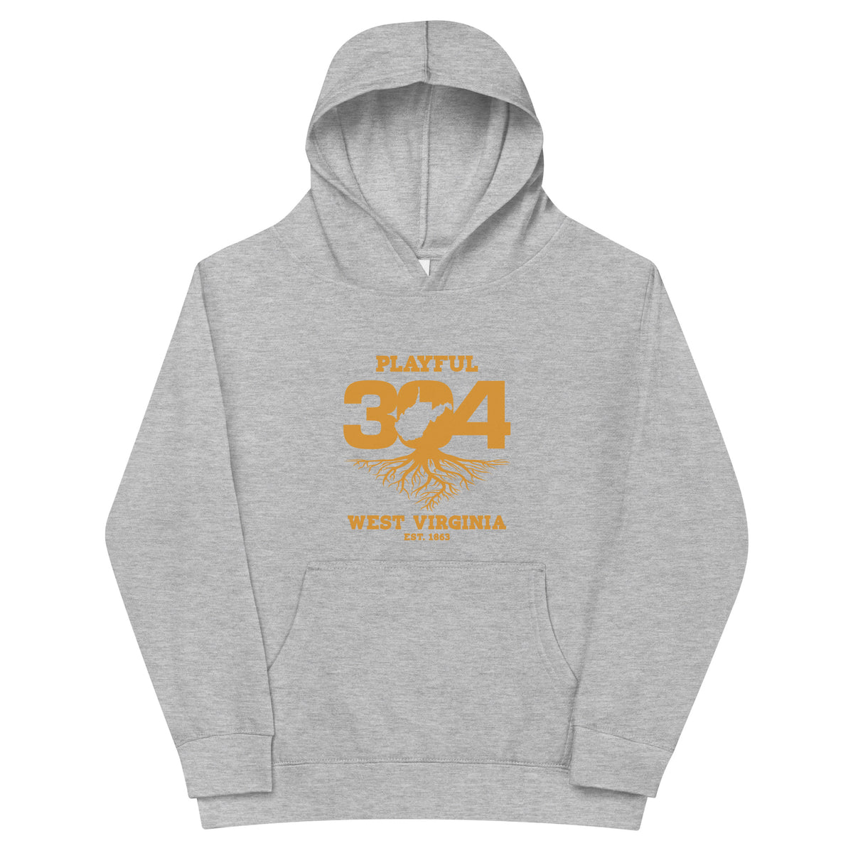 Playful WV - Gold Kids Fleece Hoodie