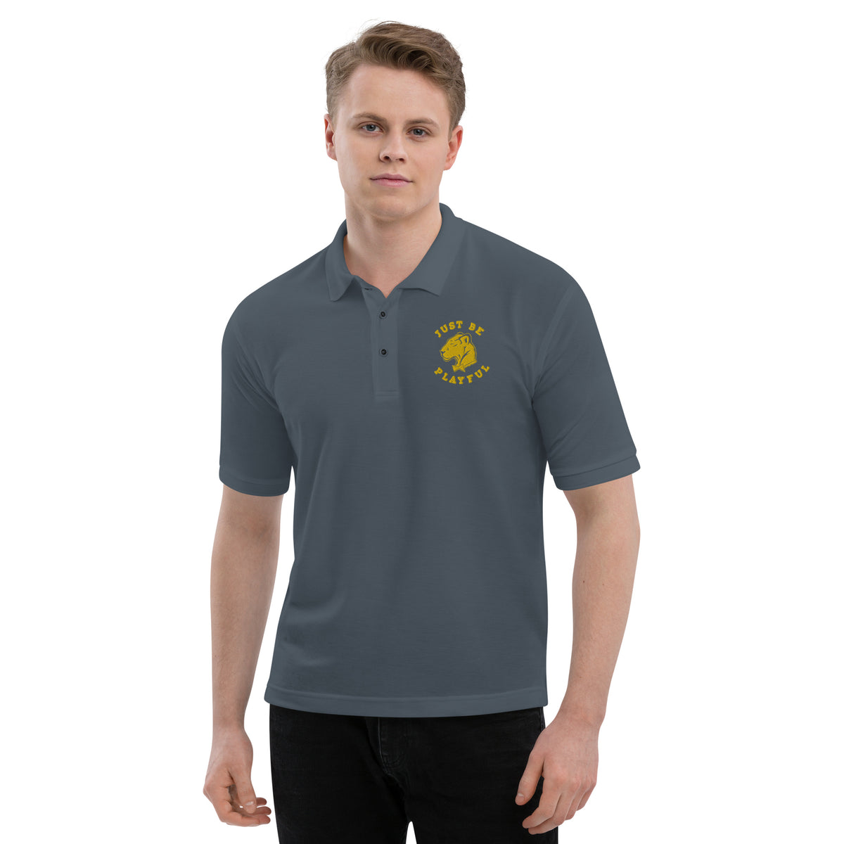Just Be Playful Embroidered Men's Polo
