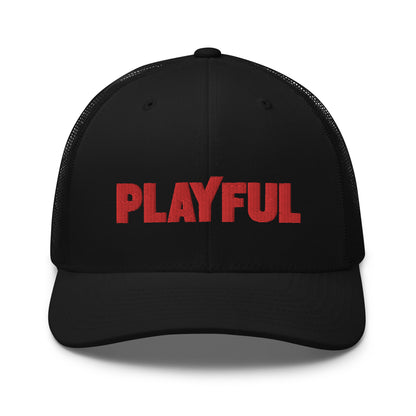 Playful Skateboarder (Red) Trucker Cap