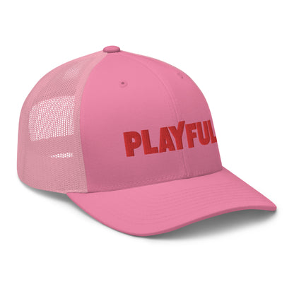 Playful Skateboarder (Red) Trucker Cap