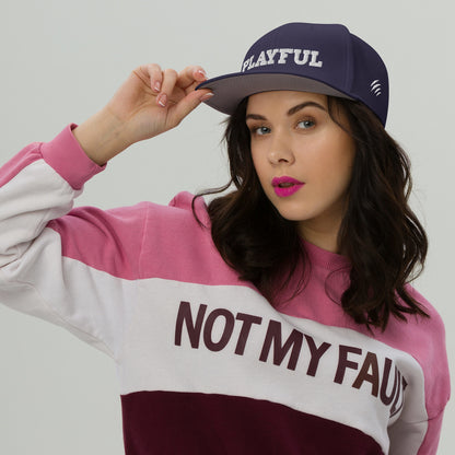 Playful Embroidered Snapback Hat