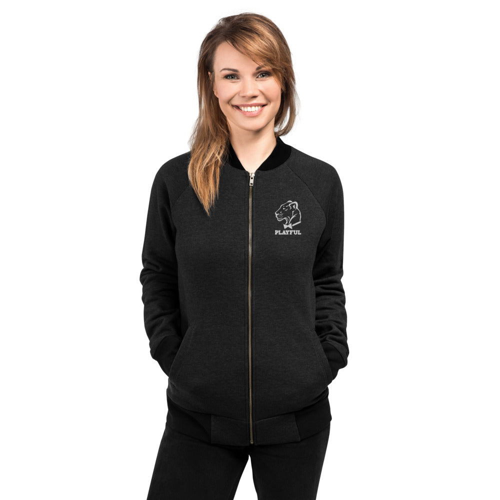 Playful  Embroidered (Unisex) Bomber Jacket