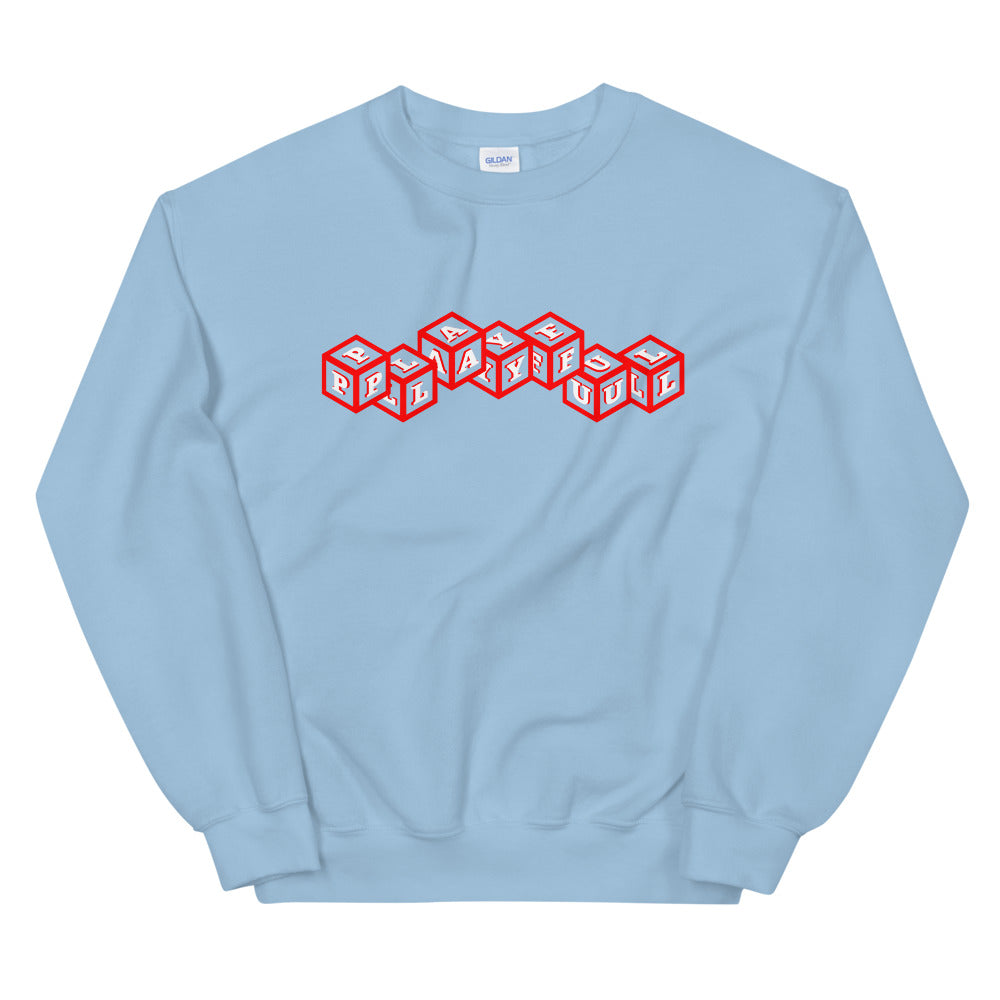Playful 3D 3x Playful Red & White (Unisex) Sweatshirt