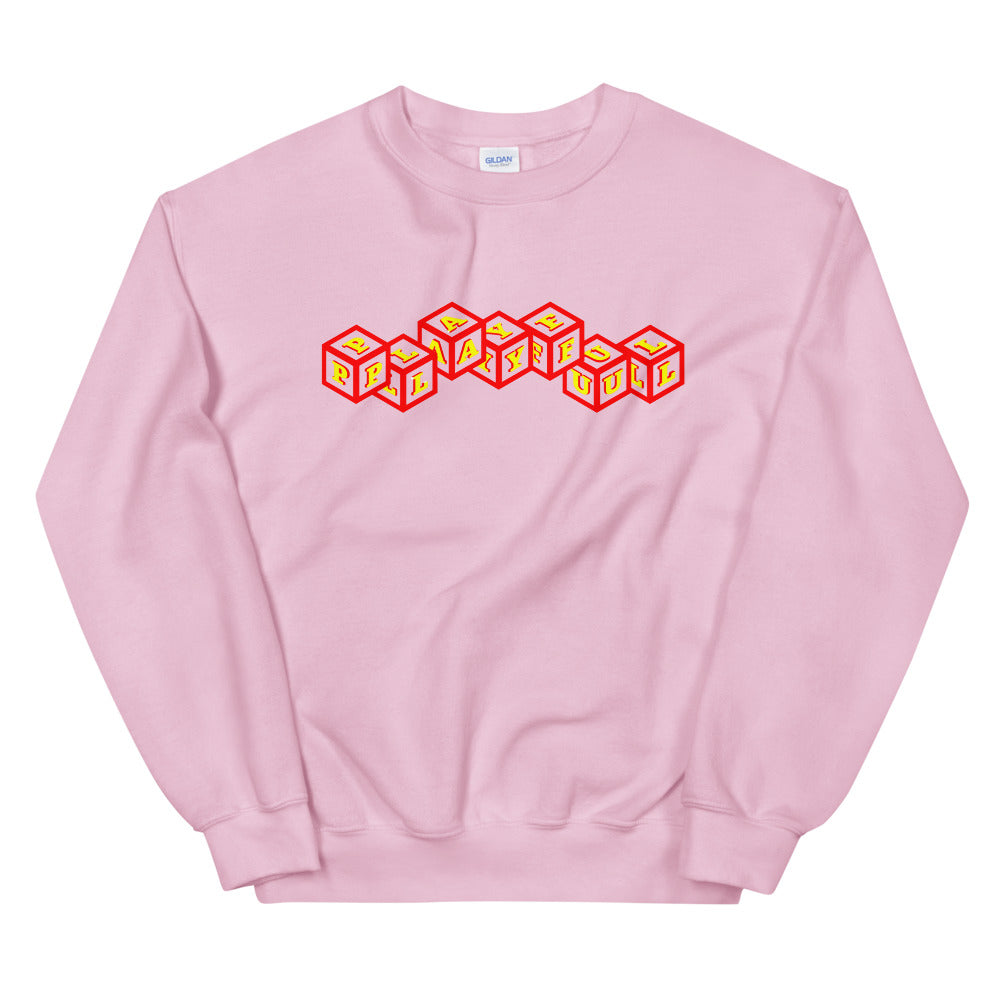 Playful 3D 3x Playful Red & Yellow (Unisex) Sweatshirt