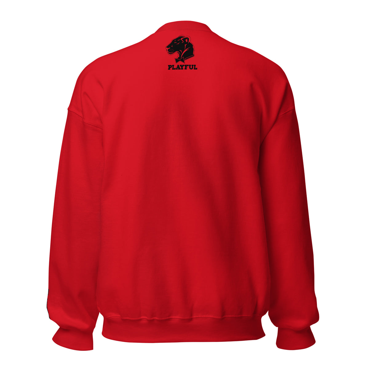 Playful Embroidered Black Lioness (Unisex) Sweatshirt