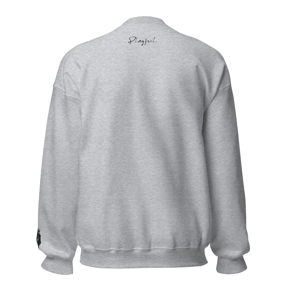 Playful Black Embroidered Signature (Unisex) Sweatshirt