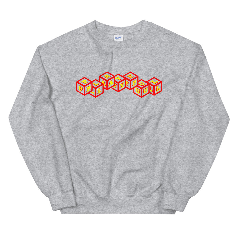 Playful 3D 3x Playful Red & Yellow (Unisex) Sweatshirt