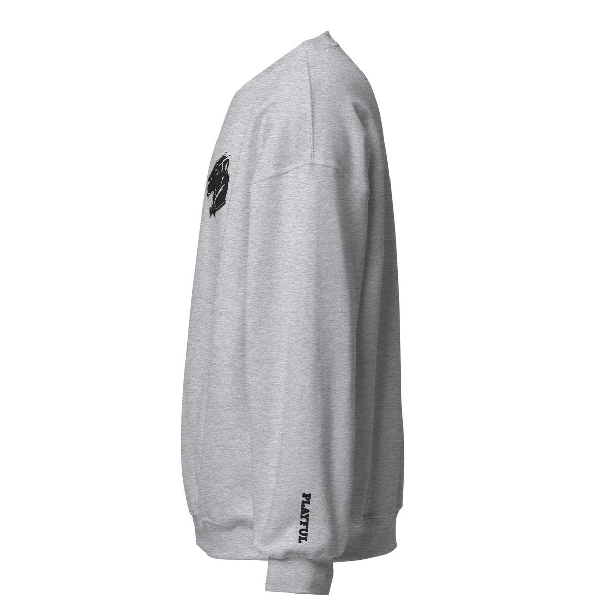 Playful Embroidered Black Lioness (Unisex) Sweatshirt