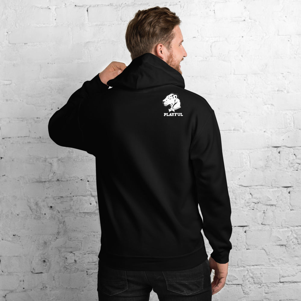 Playful Solid White Logo (Unisex) Hoodie