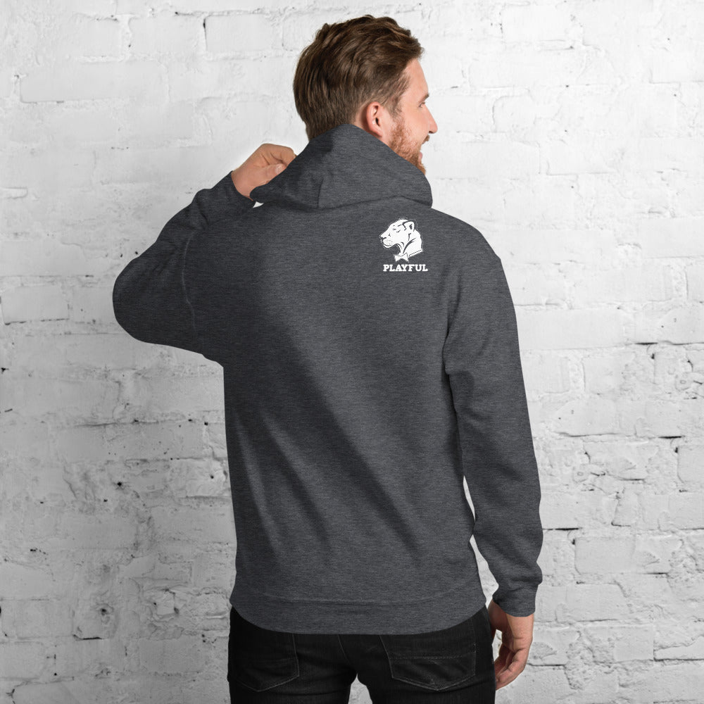 Playful Solid White Logo (Unisex) Hoodie