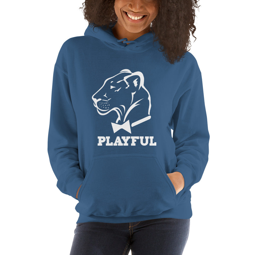 Playful Classic White Logo (Unisex) Hoodie