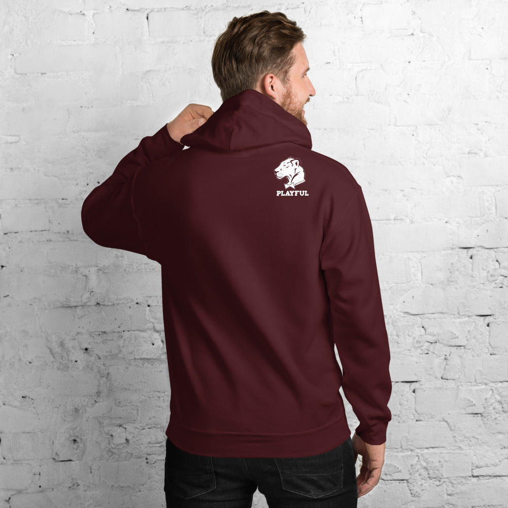 Playful Solid White Logo (Unisex) Hoodie