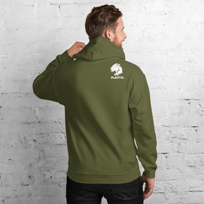 Playful Solid White Logo (Unisex) Hoodie