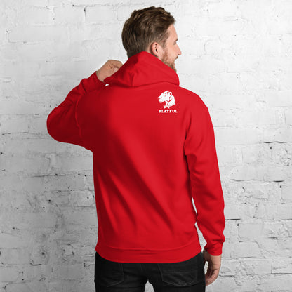 Playful Solid White Logo (Unisex) Hoodie