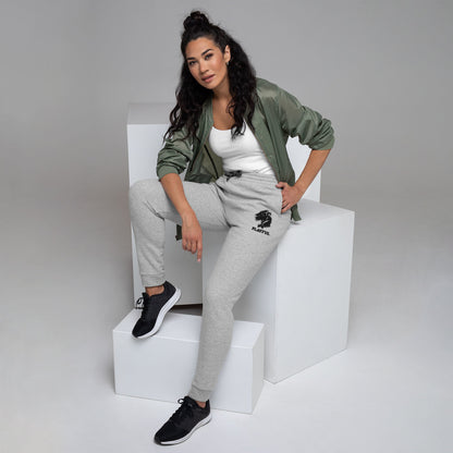 Playful Black Embroidered Logo (Unisex) Joggers