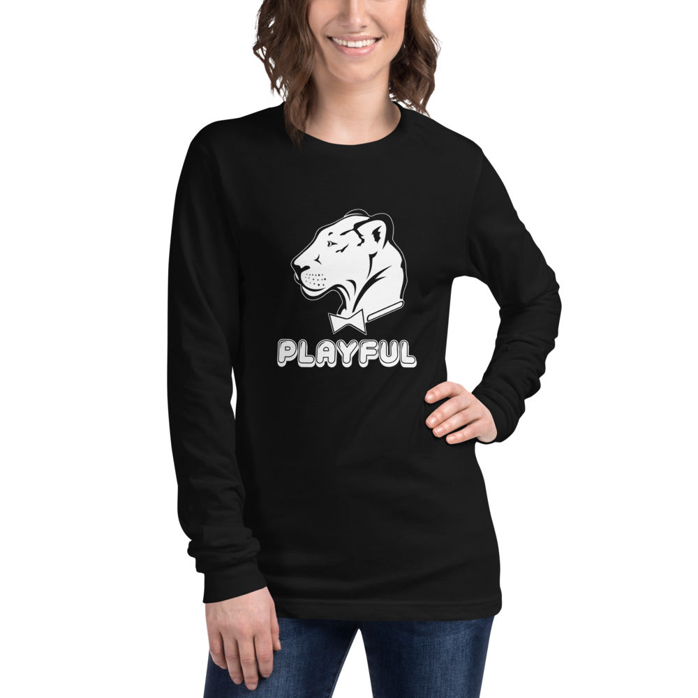 Playful Bubble White Logo (Unisex) Long Sleeve Tee