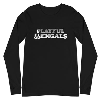 Playful Bengals Black/White (Unisex) Long Sleeve Tee