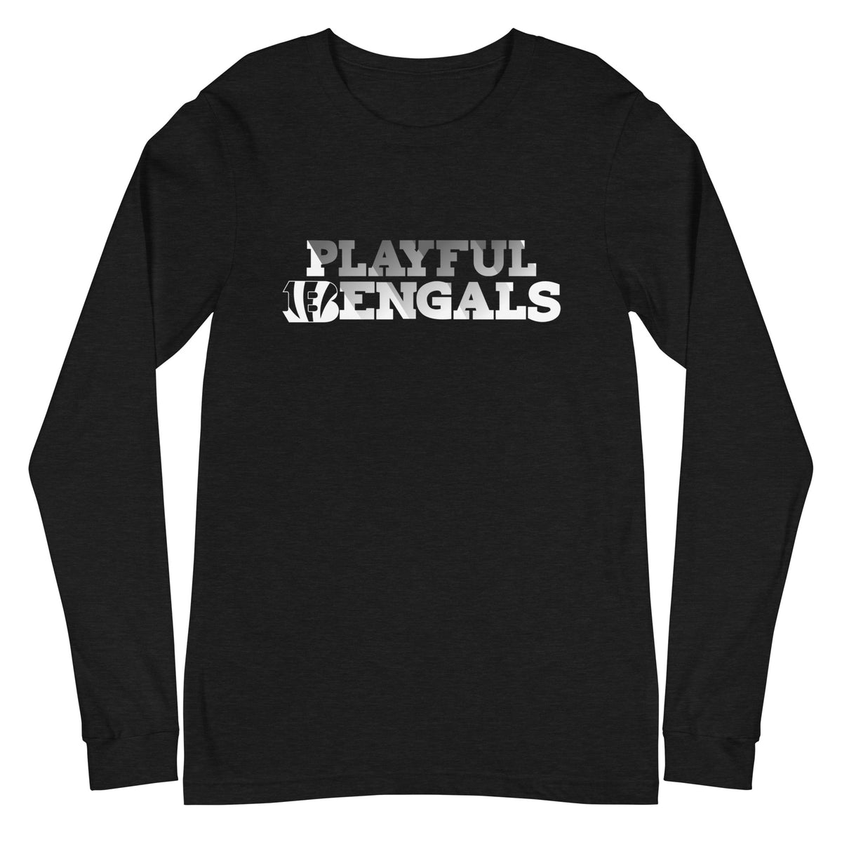 Playful Bengals Black/White (Unisex) Long Sleeve Tee