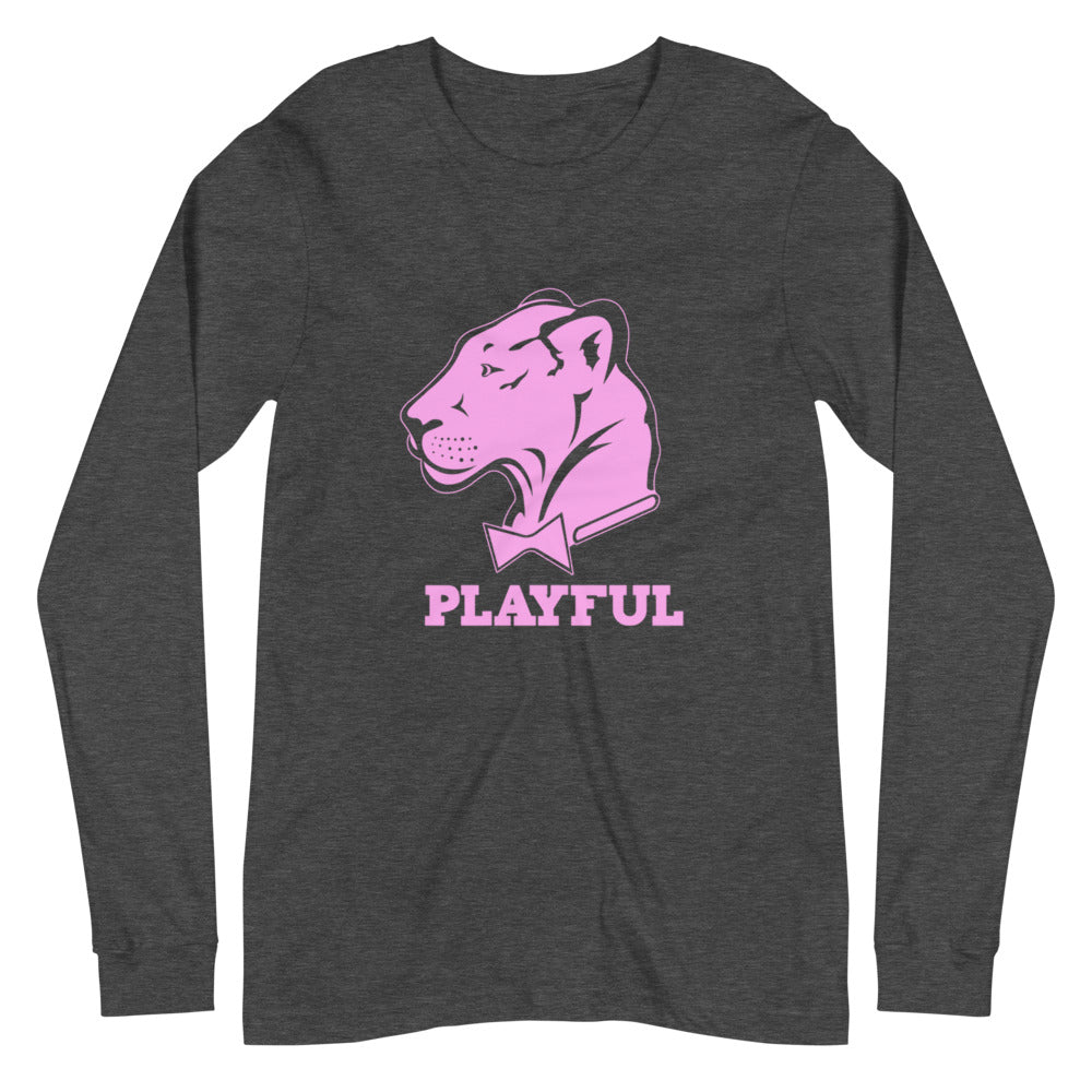 Playful Solid Light Pink Logo (Unisex) Long Sleeve Tee