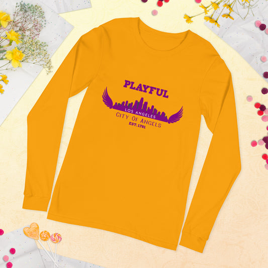 Playful Los Angeles City of Angels (Unisex) Long Sleeve Tee