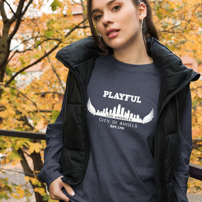Playful Los Angeles City of Angels (Unisex) Long Sleeve Tee