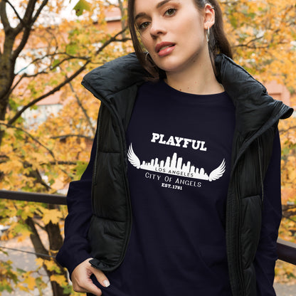 Playful Los Angeles City of Angels (Unisex) Long Sleeve Tee