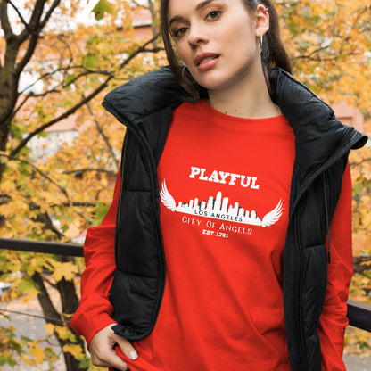 Playful Los Angeles City of Angels (Unisex) Long Sleeve Tee