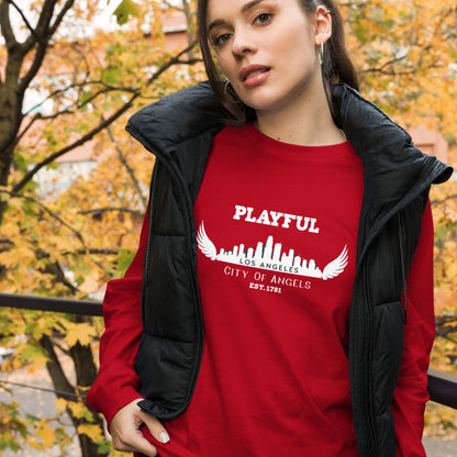Playful Los Angeles City of Angels (Unisex) Long Sleeve Tee