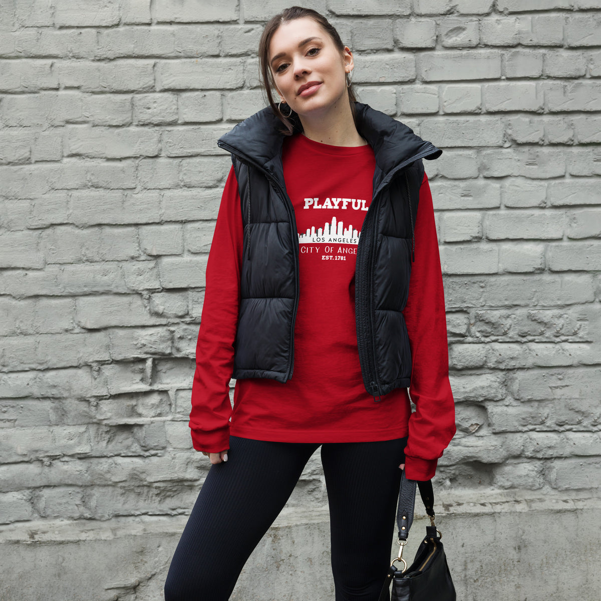 Playful Los Angeles City of Angels (Unisex) Long Sleeve Tee