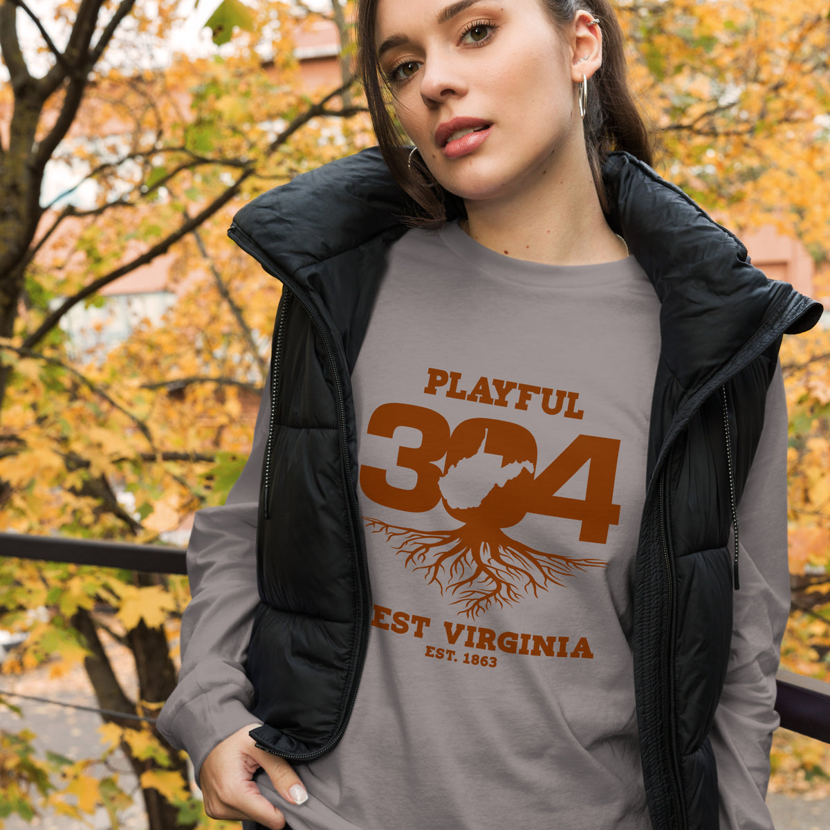 Playful WV - Brown (Unisex) Long Sleeve Tee