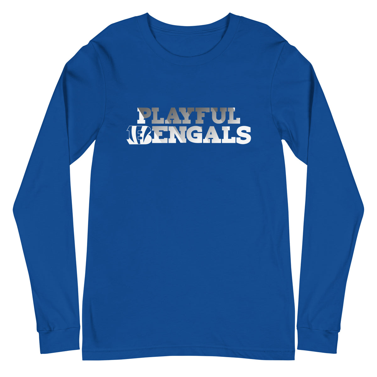 Playful Bengals Black/White (Unisex) Long Sleeve Tee