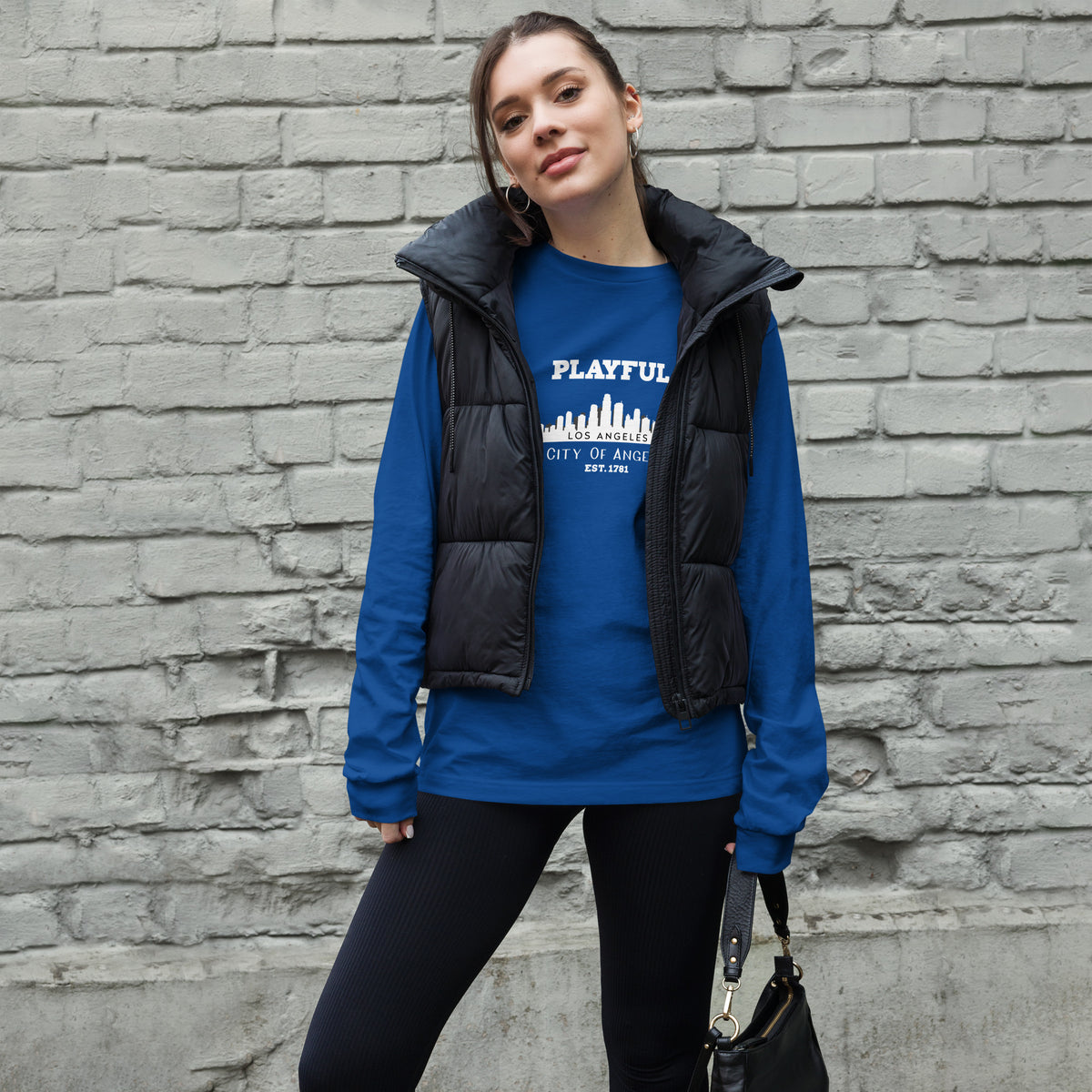 Playful Los Angeles City of Angels (Unisex) Long Sleeve Tee